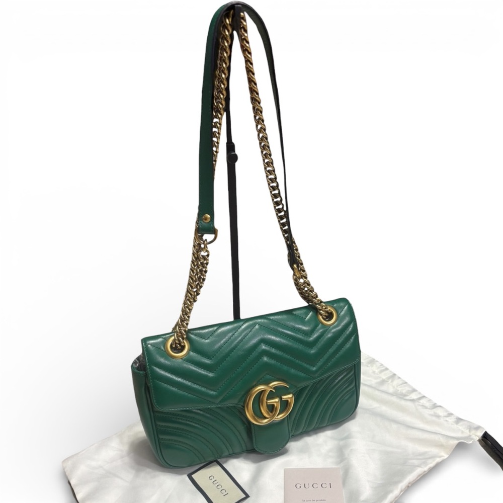 Gucci GG Marmont Small Shoulder Bag — Emerald Green